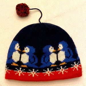 L.L. BEAN Penguin beanie winter Christmas holiday hat 12-24 months baby
